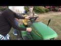 Vernon and Mom push Tyler on Grandpa\