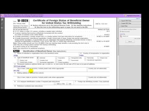 how to fill w-8ben form india