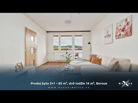 Video Prodej bytu 3+1 – 85 m², dvě lodžie 14 m², Havlíčkova – Beroun