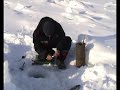 Фрагмент видеозаписи сделанной на харюзовой рыбалке в феврале 2006 года. Озеро Байкал. Чивыркуйский залив. База ЗАО 