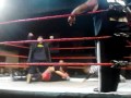 JB Destiny's frogsplash from Klubber's shoulders