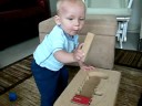 Camden chucks some wood at 10 months Camden chucks some wood at 10 months