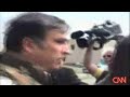 Georgian President takes cover before feared airstrike