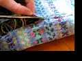 Cutting a steek, in a Knitted Fair Isle baby blanket