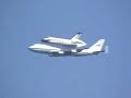 Space shuttle Columbia is flown on the back of a 747