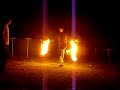 me spinning fire poi [multi head] accident