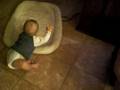 Baby Crawling to a Golden Retriever