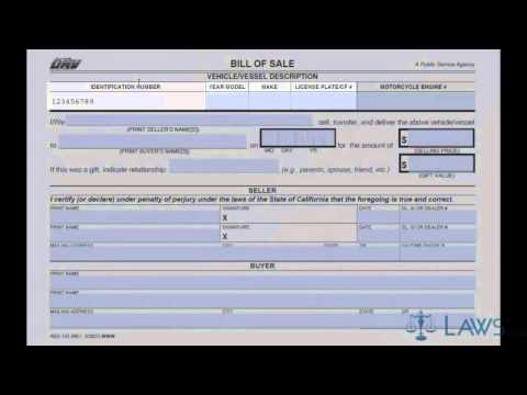 how to bill of sale vehicle