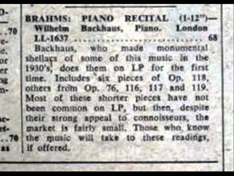 Matthias Backhaus - In this recording made November, 1956 at Victoria Hall in Geneva, Wilhelm Backhaus (1884-1969) performs the Capriccio in B minor, Op. 76, No. 2 by Johannes B...