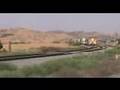 UP GEVO #5252 leads a double stack in the San Timoteo canyon