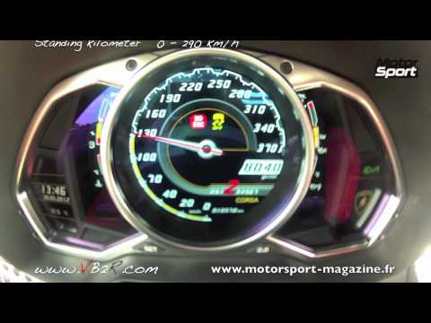 Acceleration lamborghini Aventador  0-290 km/h LP 700-4 . full speed . standing kilometer (gopro)