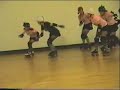 Miss Lippy as the roller derby jammer for the Pink Vixens at ARRG demo roller bout in Columbia, Missouri - April 29, 2006