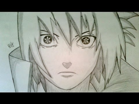 how to draw uchiha sasuke step by step