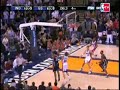 stephen jackson finds the ball behind the perimeter and hits a gamwinning three with 1 second left on the clock.