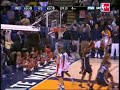 stephen jackson finds the ball behind the perimeter and hits a gamwinning three with 1 second left on the clock.