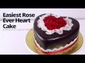 Easiest Rose Ever Heart Cake