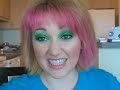 bright green! using kryolan and ben nye makeup tutorial