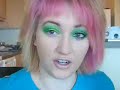 bright green! using kryolan and ben nye makeup tutorial