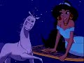ce r�ve bleu...

aladdin: je vais t'offrir un monde
aux milles et une splendeurs
dit moi princesse n'as tu jamais laisser parler ton c?ur ?
je vais ouvrir tes yeux 
aux d�lices et aux merveilles 
de ce voyage en plein ciel au pays du r�ve bleu... 

ce r�ve bleu 
c'est un nouveau monde en couleur 
o� personne ne nous dit 
c'est interdit de croire encore au bonheur...

jasmine: ce r�ve bleu 
je n'y crois pas c'est merveilleux 
pour moi c'est fabuleux 
quant dans les cieux 
nous partageons ce r�ve bleu � deux

a: nous faisons ce r�ve bleu � deux

j: sous le ciel de cristal 
je me sens si l�g�re 
je vire, d�lire et chavire dans un oc�an d'�toiles

j: ce r�ve bleu
a: ne ferme pas les yeux
j: c'est un voyage fabuleux
a: et contemple ces merveilles
j: je suis monter trop haut, 
all�e trop loin, 
je ne peux plus retourner d'ou je viens
a: un r�ve bleu 
j: sur les chevaux du vent
a: vers les horizons du bonheur 
j: dans la poussi�re d'�toiles...

ensemble: naviguons dans le temps, infiniment
et vivons ce r�ve merveilleux.

a: ce r�ve bleu
j: ce r�ve bleu
a: au mille nuits 
j: au mille nuits
a: qui durera 
j: pour toi et moi...
ensemble: toute la vie...