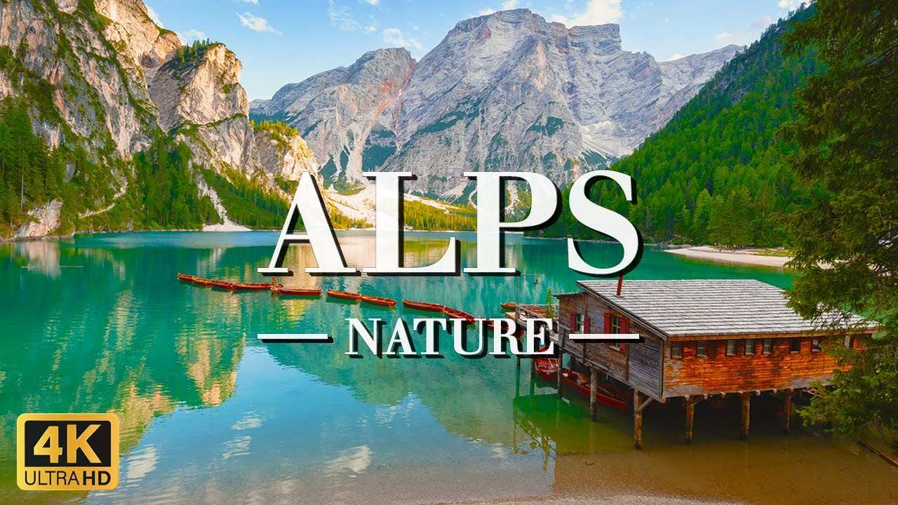 FLYING OVER THE ALPS (4K UHD) 🏔️ Relaxing Music Along With Beautiful Nature Videos - 4K Ultra HD ⭐