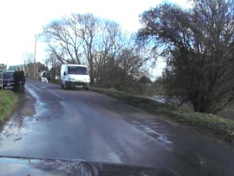 Driving through the flood at Sutton ...