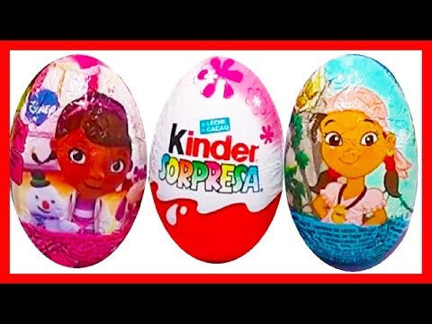 3 HUEVOS SORPRESA. huevo sorpresa Doctora juguetes, Jake y los piratas y huevo Kinder princesas