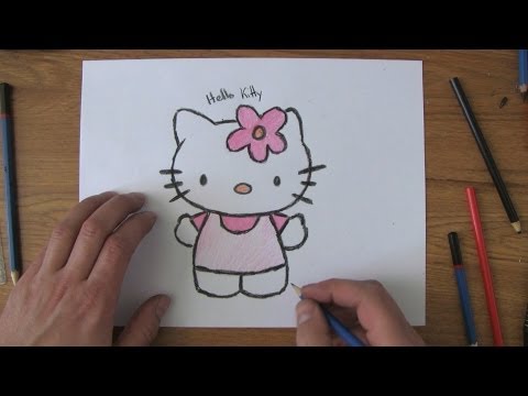how to draw hello kitty