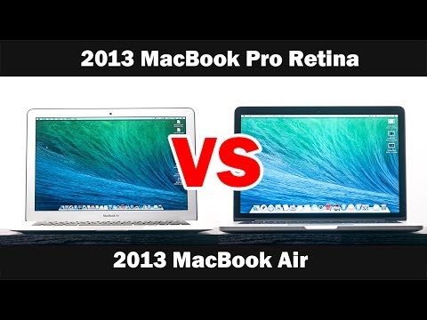macbook air - Here is Our the 2013 Macbook pro with Retina display vs the 2013 Mac Book. Follow me on Twitter http://bit.ly/PKP8jD Add me on Google + http://bit.ly/UqhSmp ...