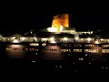 A look inside QE2 in the dark as she prepares to leave