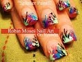 ARTISTIC AND NEW NEON SPLATTER PAINT DESIGN: robin moses nail art tutorial