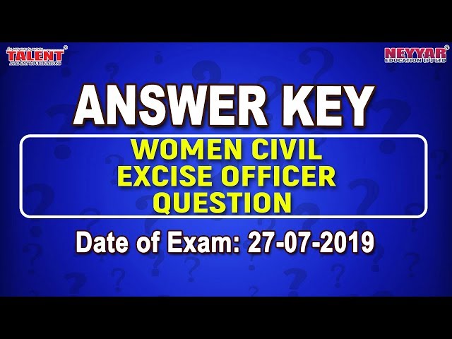 Kerala PSC Exam (27-07-2019)