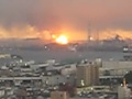 Japan Earthquake - Fire at Chiba Oil Refinery