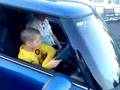 Calem (10) teaches his uncle how to drive