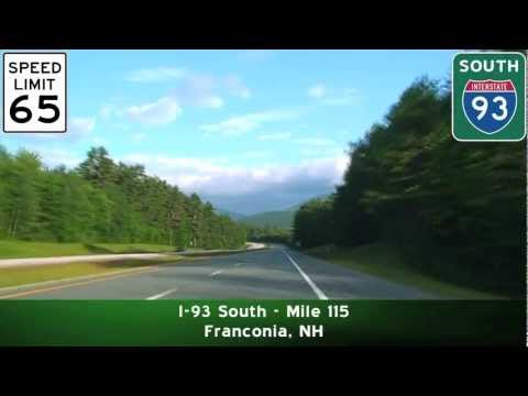 new hampshire - Follows I-93 South from Exit 36 to Exit 30 through Franconia Notch.