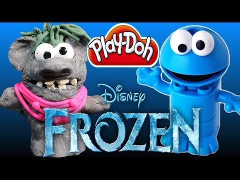 Play-Doh Cookie Monster as Disney Frozen Character Bulda Playdough Toys Creation! DIY Playdoh