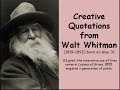 Creative Quotations from Walt Whitman for May 31