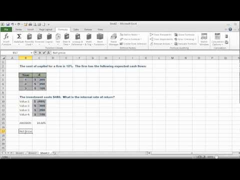 how to calculate irr in excel