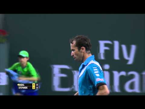 Radek Stepanek Hits Indian Wells Hot Shot Against Nadal
