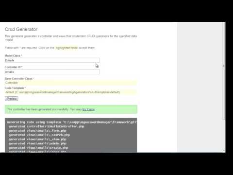 how to enable gii in yii framework