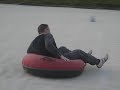 jeremy snow tubing - gets a soaking