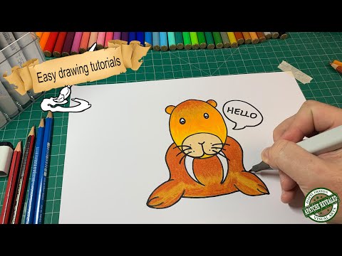 video-linktoworks-Quick how to draw a sea lion | easy drawing tutorial