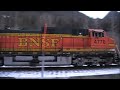 Cascade Tunnel West Portal, BNSF Train (Winter)