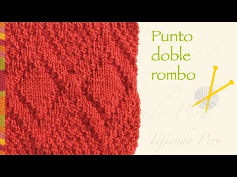 Punto doble rombo tejido en dos agujas o palitos
