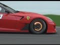 Ferrari 599XX glowing brake disk + downshifts !!!