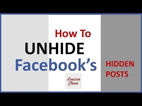 how to i unhide posts on facebook