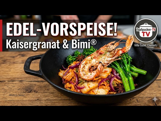 Edel-Vorspeise aus dem Wok: Kaisergranat auf Kimchi & Bimi® | Villa Esche Chemnitz Edel-Vorspeise aus dem Wok: Kaisergranat auf Kimchi & Bimi® | Villa Esche Chemnitz