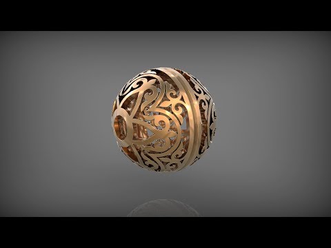 Ornament ball 2. Rhinoceros 3D.