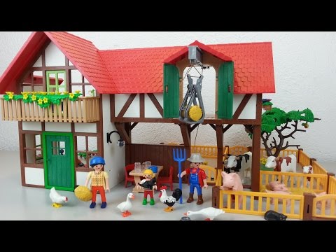 Playmobil Bauernhof 6120 auspacken seratus1 Kühe Schweine Country
