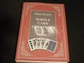 This is an intro video to most of my future videos. I will be doing most of the card effects from this book, which is called Subtle Card Creations Vol. 1 by Nick Trost. Of course, when I'm done with this project, I will post other magic videos. If you have any questions or suggestions, please post a comment or send me a message and I'll respond. If you like what you see, rate, comment and subscribe. Thank you :]