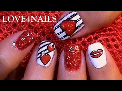 how to paint a heart on your nails